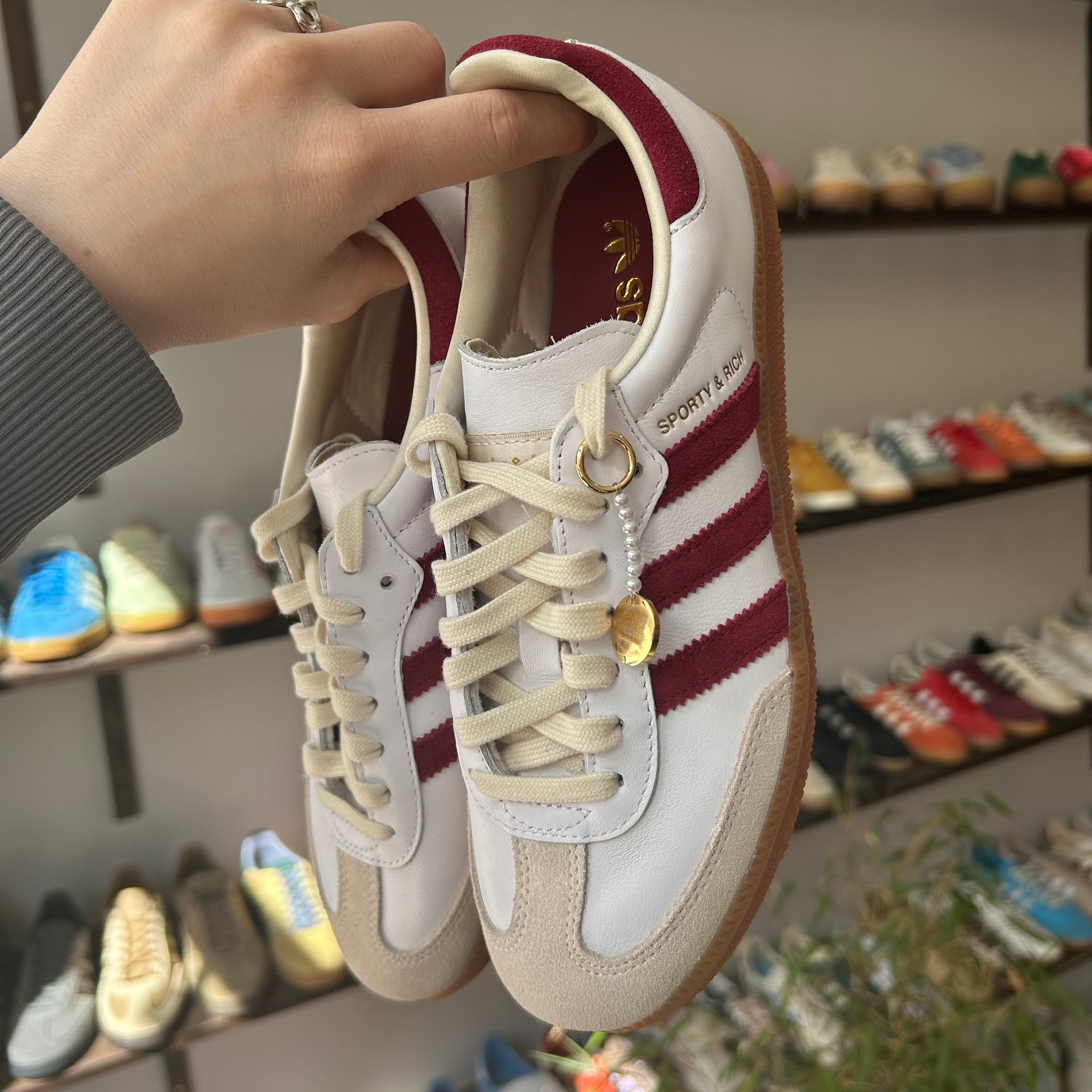 adidas Samba Sporty & Rich White Burgundy – Lace Syndicate