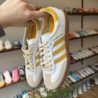 adidas Samba Sporty & Rich White Bold Gold – Lace Syndicate
