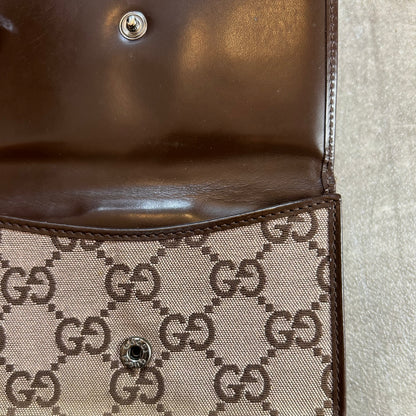 Vintage Gucci GG Monogram Canvas Wallet mit Metallverschluss