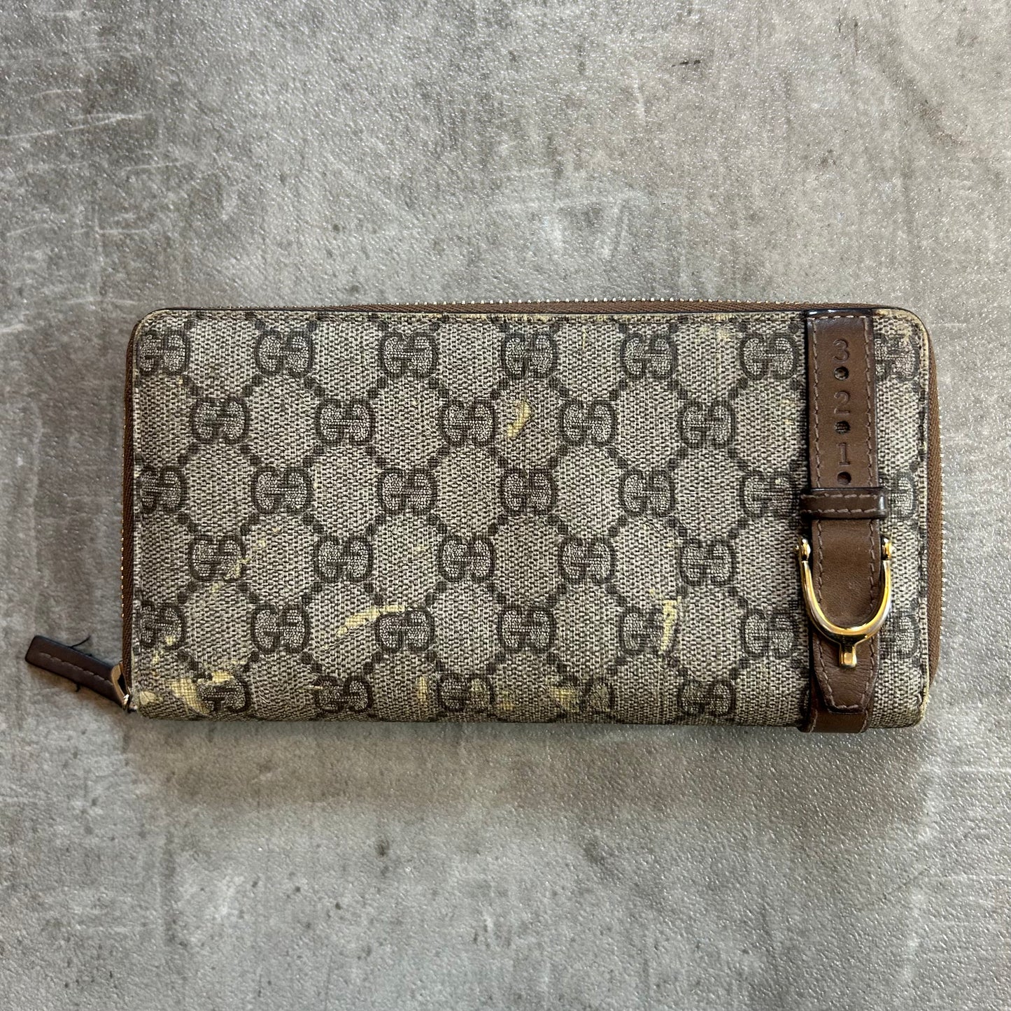 Gucci GG Monogramm Zip Wallet Braun - Vintage 2000er/2010er