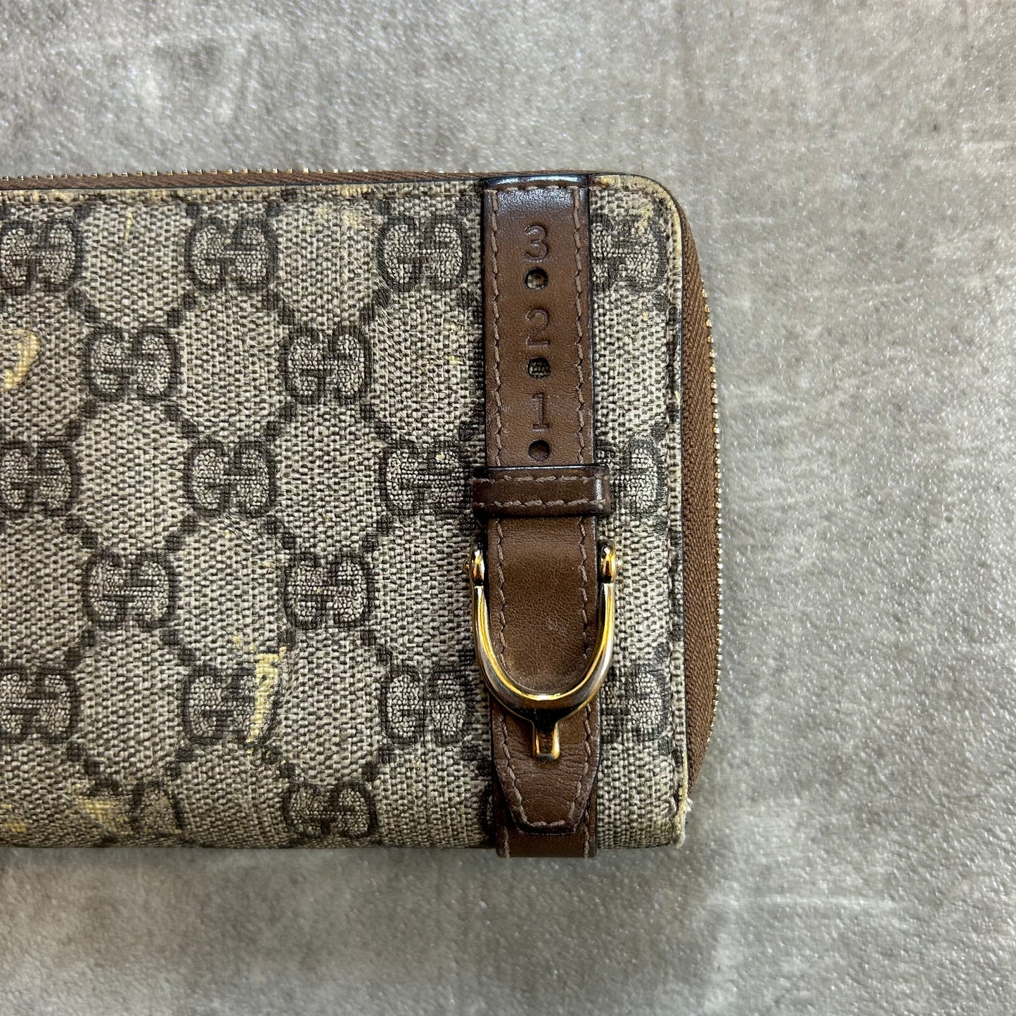 Gucci GG Monogramm Zip Wallet Braun - Vintage 2000er/2010er
