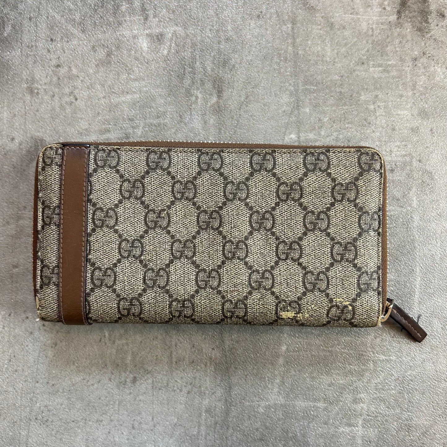 Gucci GG Monogramm Zip Wallet Braun - Vintage 2000er/2010er
