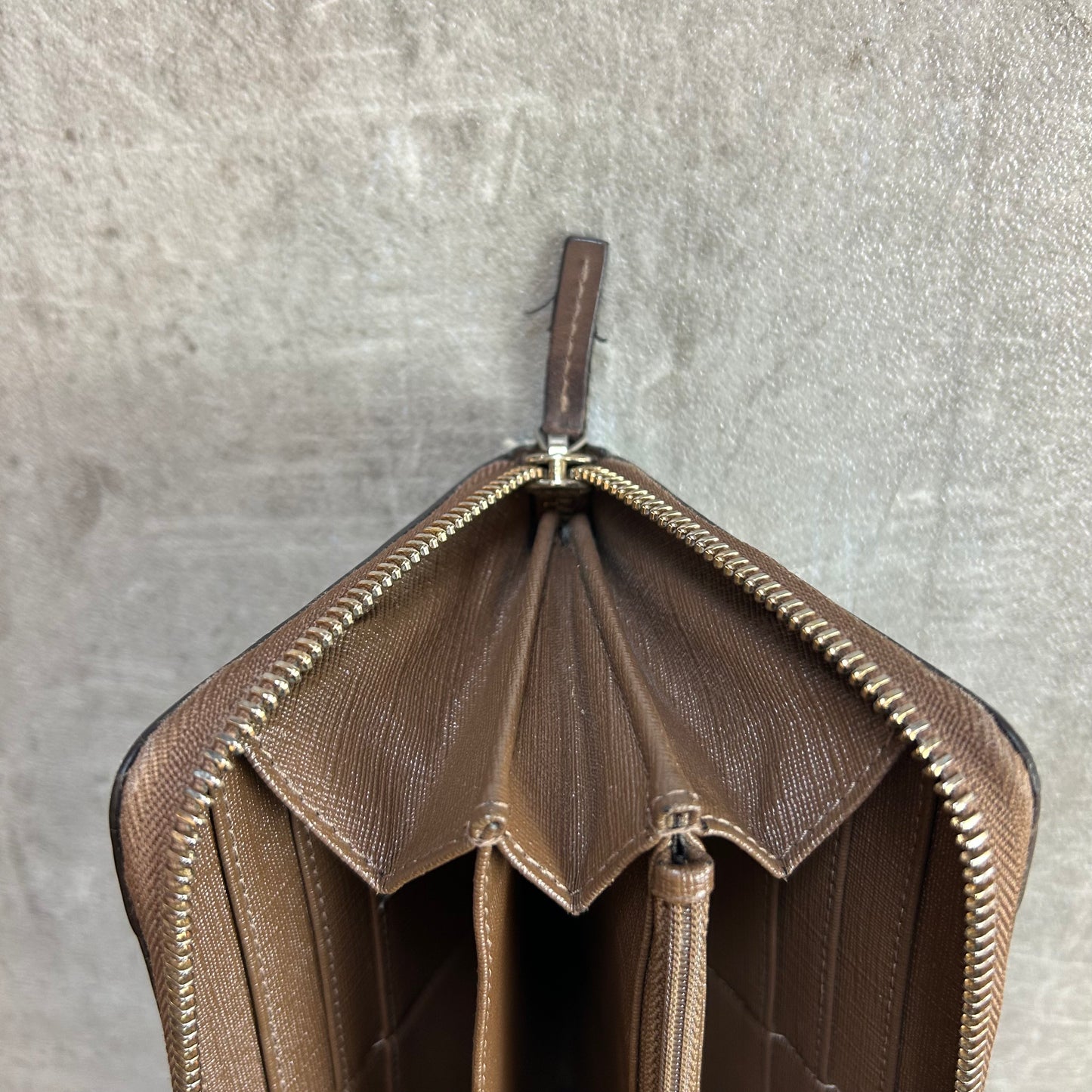 Gucci GG Monogramm Zip Wallet Braun - Vintage 2000er/2010er