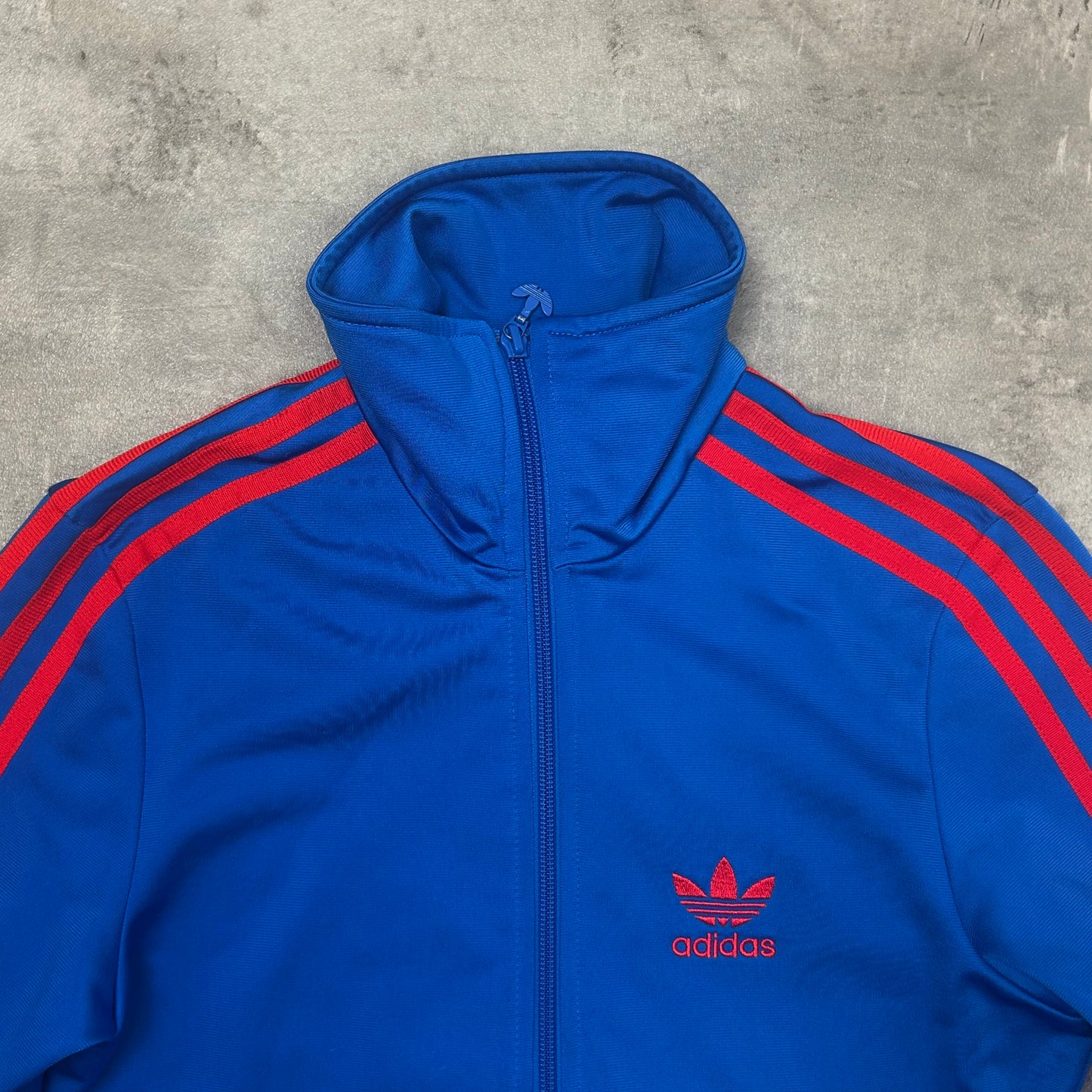 00s Adidas Originals Trackjacke Blau-Orange – Größe 40