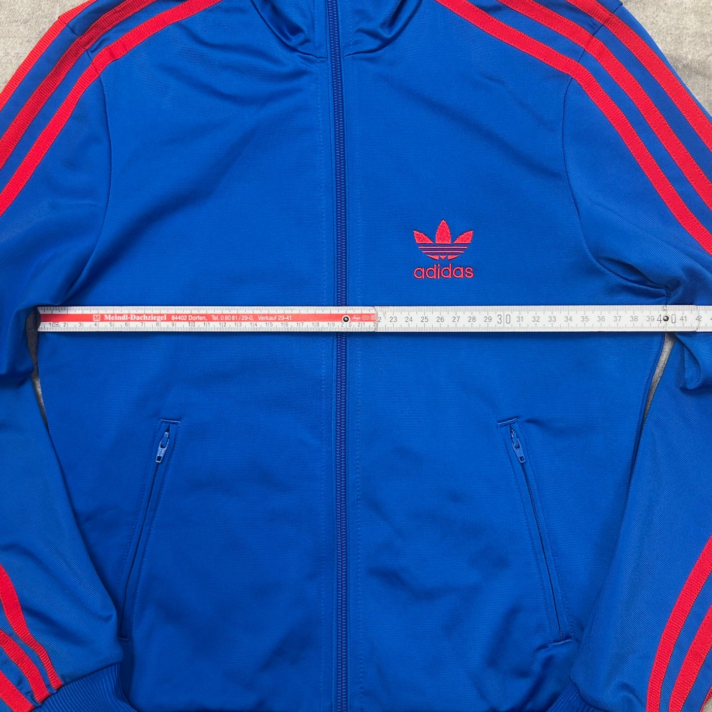 00s Adidas Originals Trackjacke Blau-Orange – Größe 40