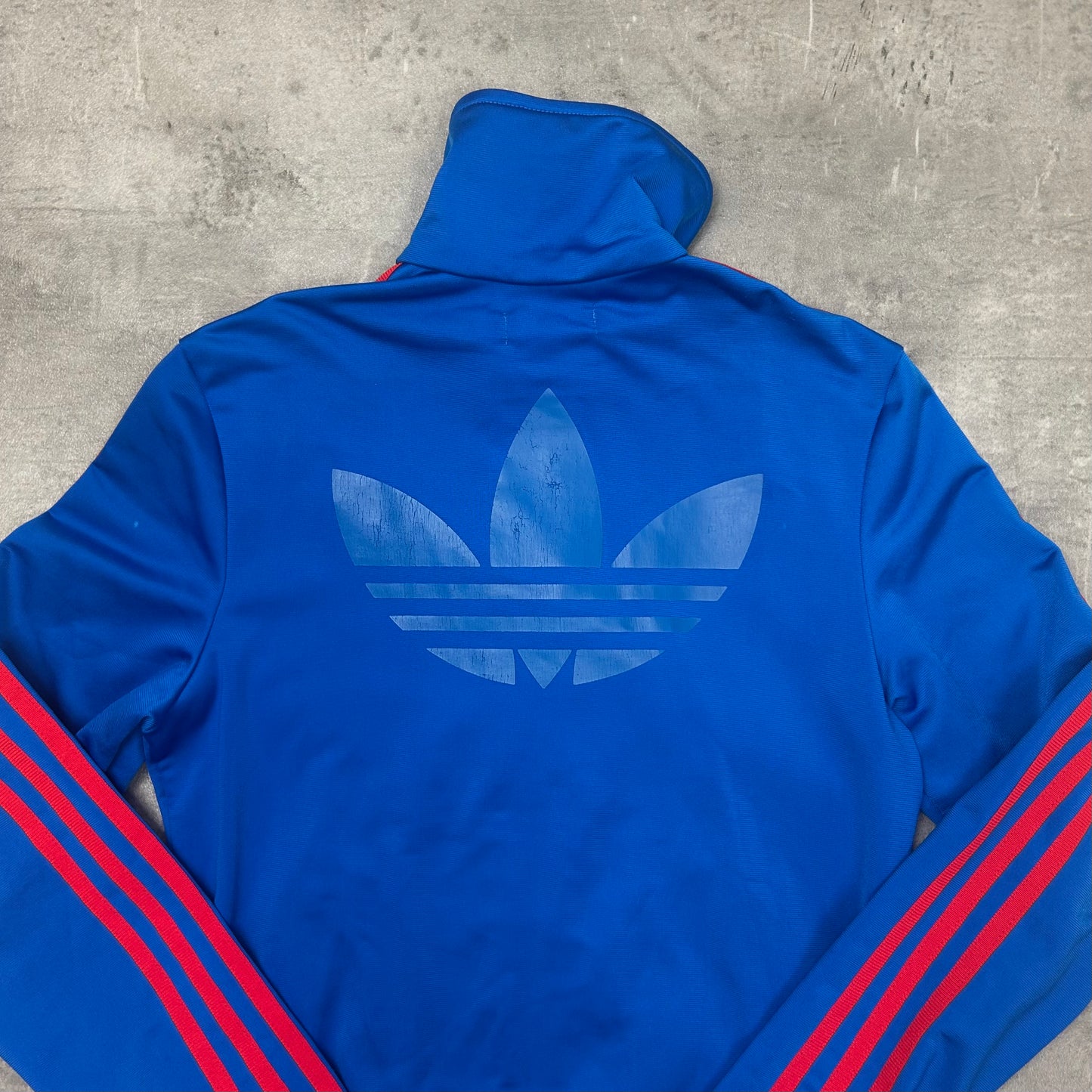 00s Adidas Originals Trackjacke Blau-Orange – Größe 40