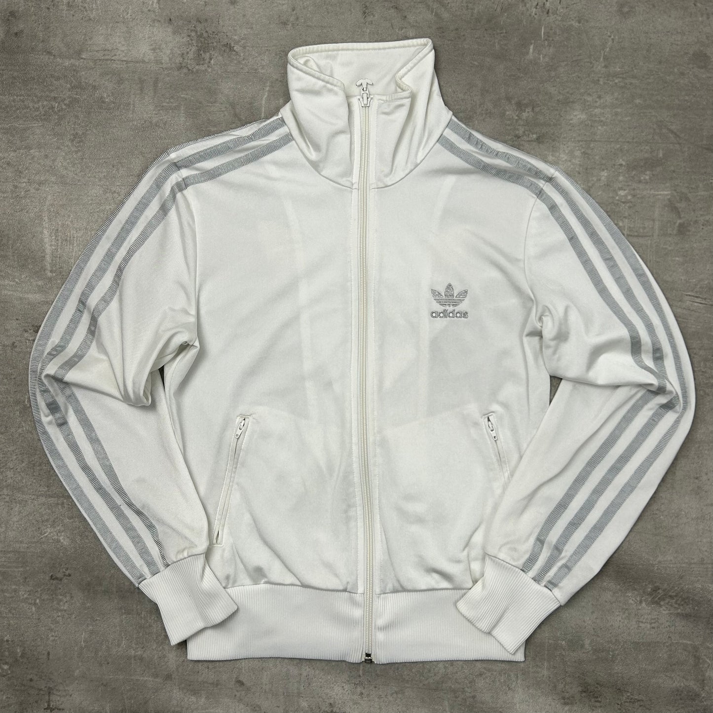 00s Adidas Originals Trackjacke Weiß-Silber