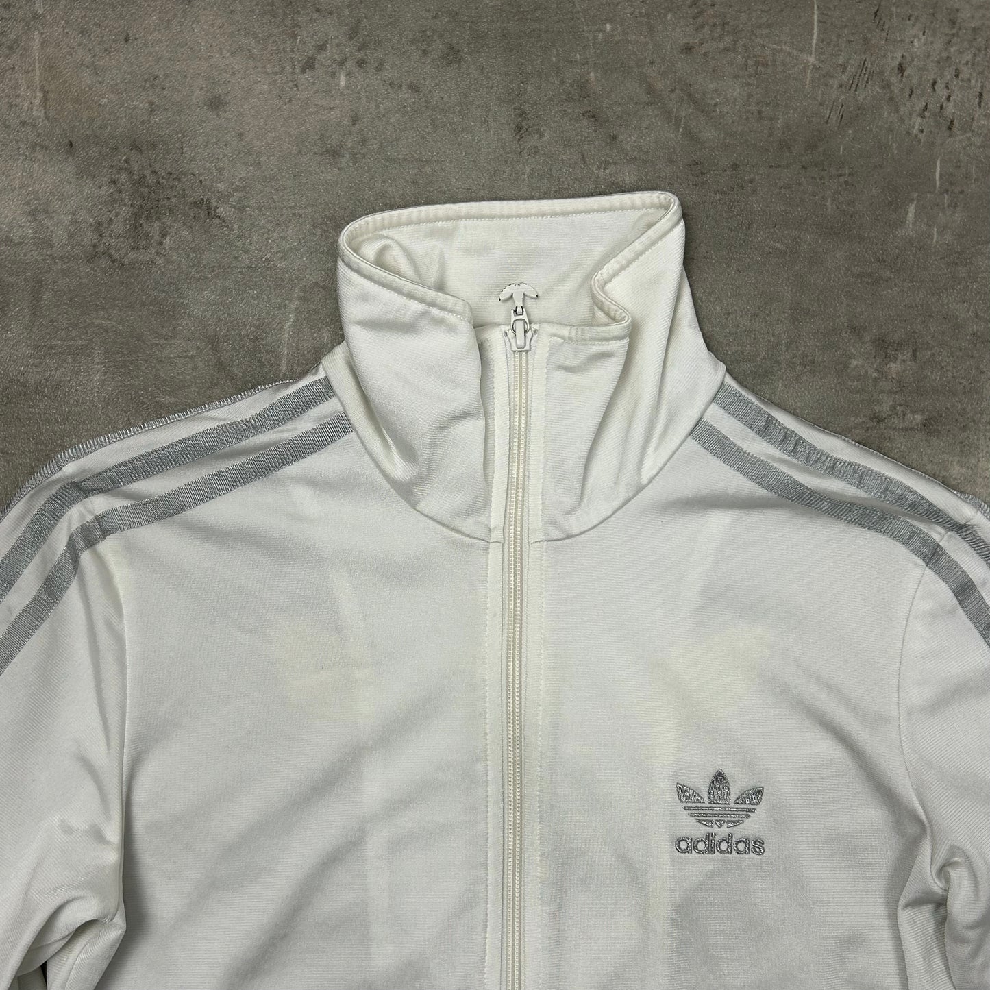 00s Adidas Originals Trackjacke Weiß-Silber