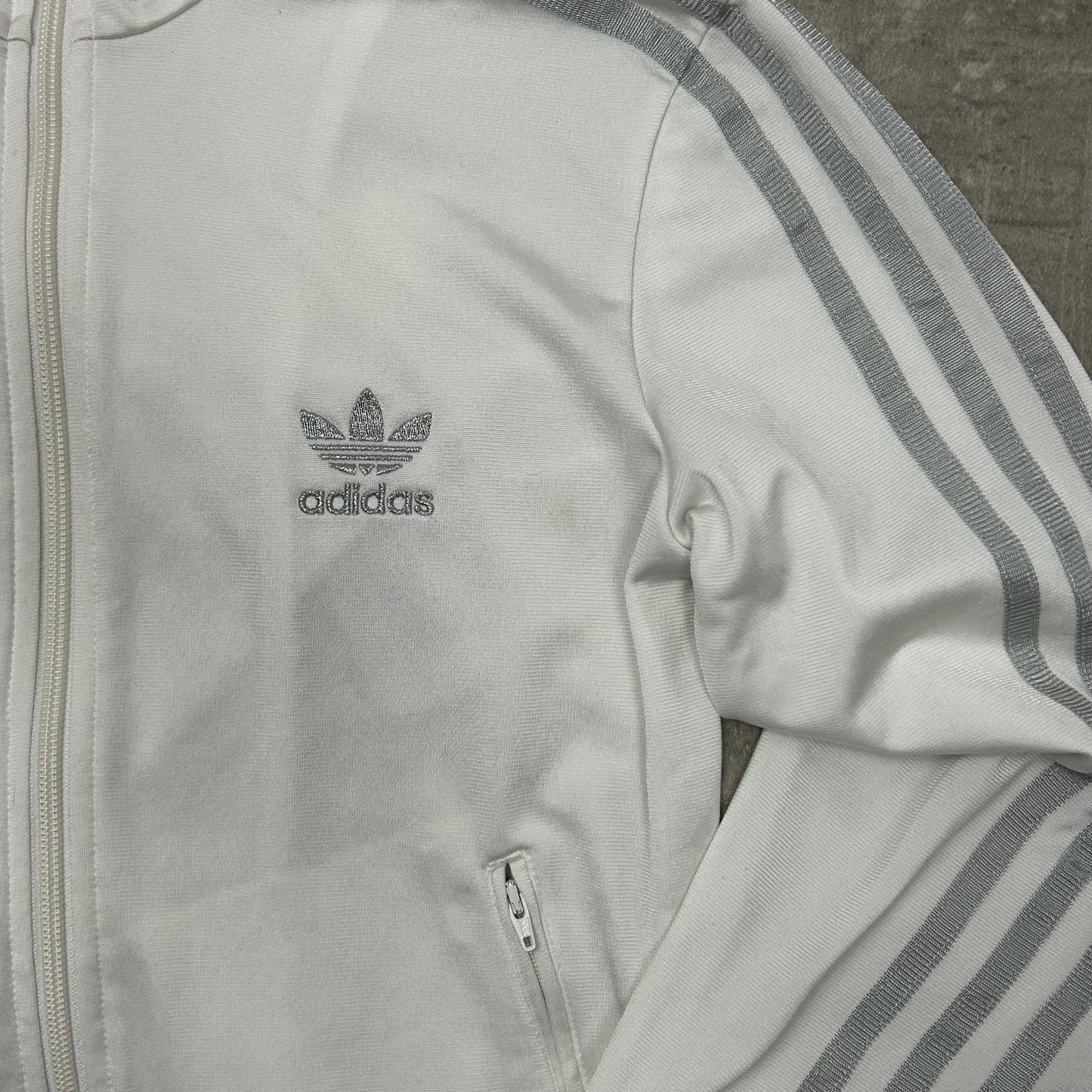00s Adidas Originals Trackjacke Weiß-Silber
