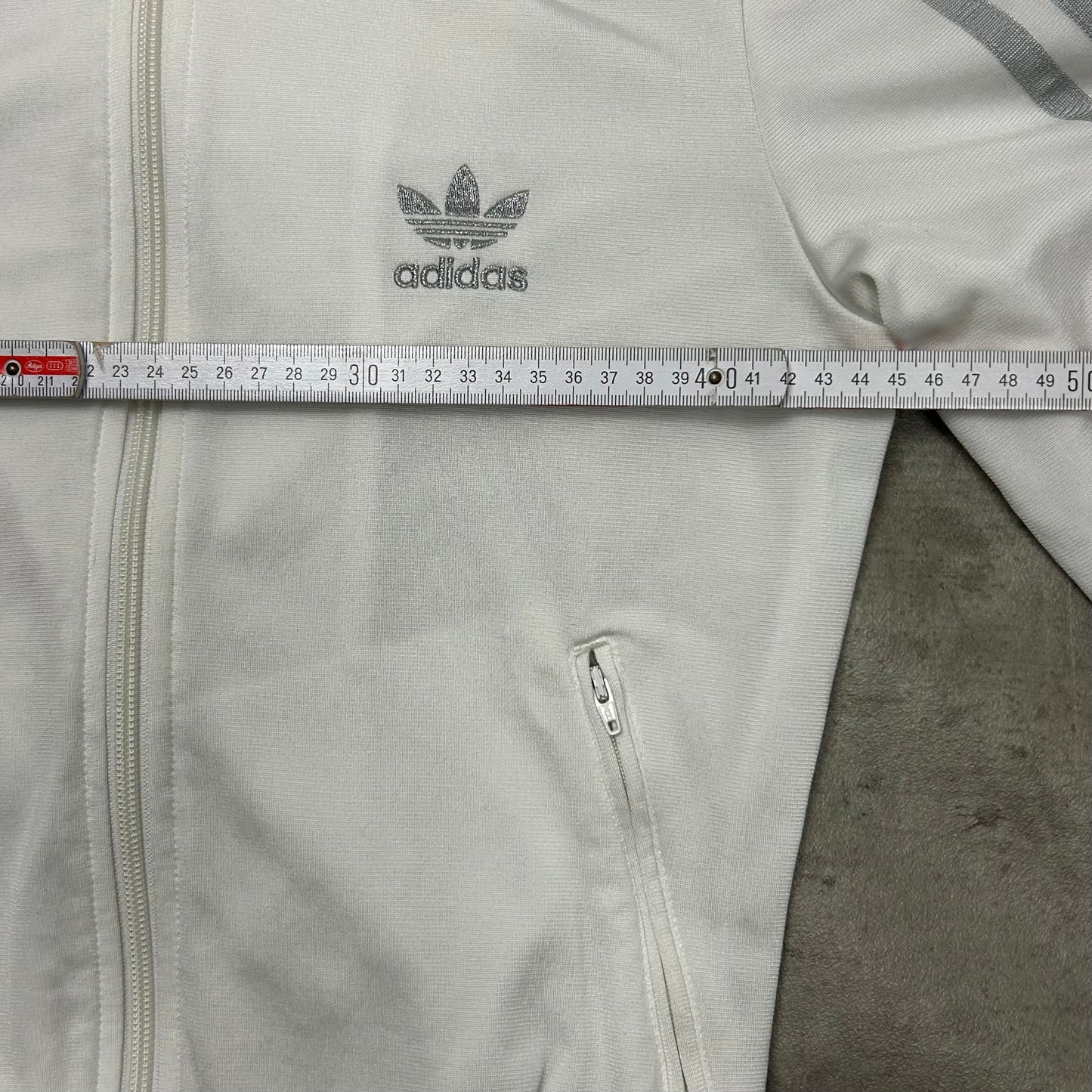 00s Adidas Originals Trackjacke Weiß-Silber