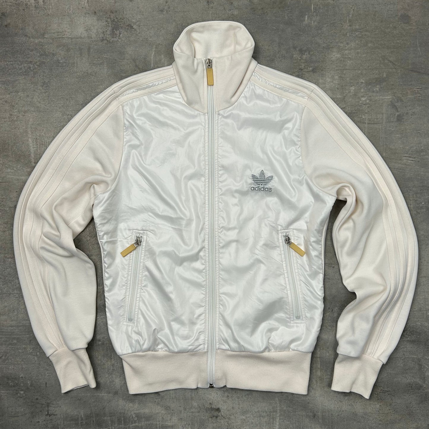 00s Adidas Originals Trackjacke Weiß-Creme-Silber