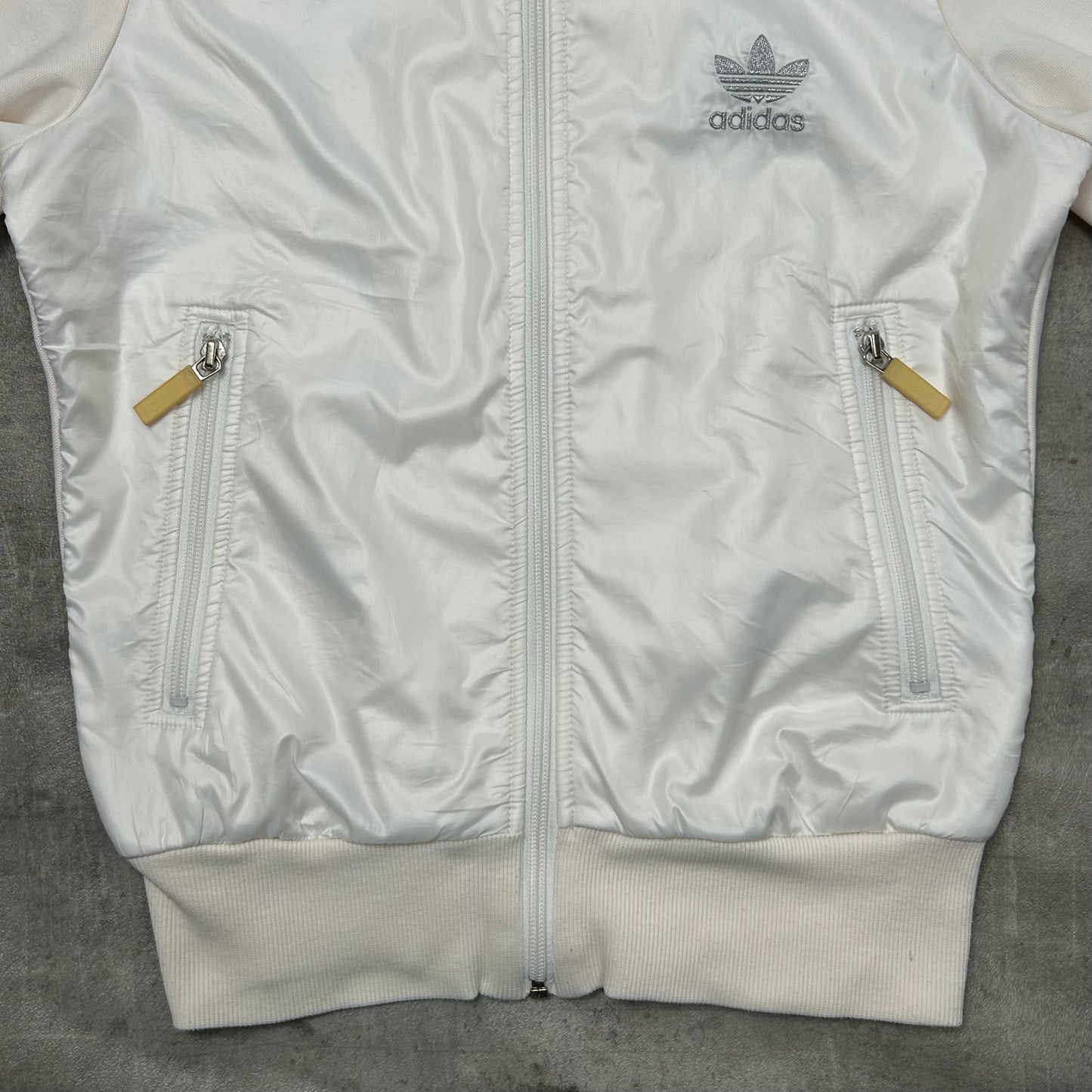 00s Adidas Originals Trackjacke Weiß-Creme-Silber