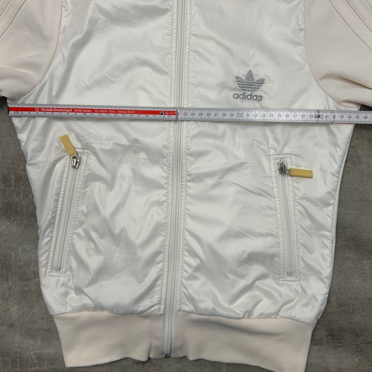 00s Adidas Originals Trackjacke Weiß-Creme-Silber