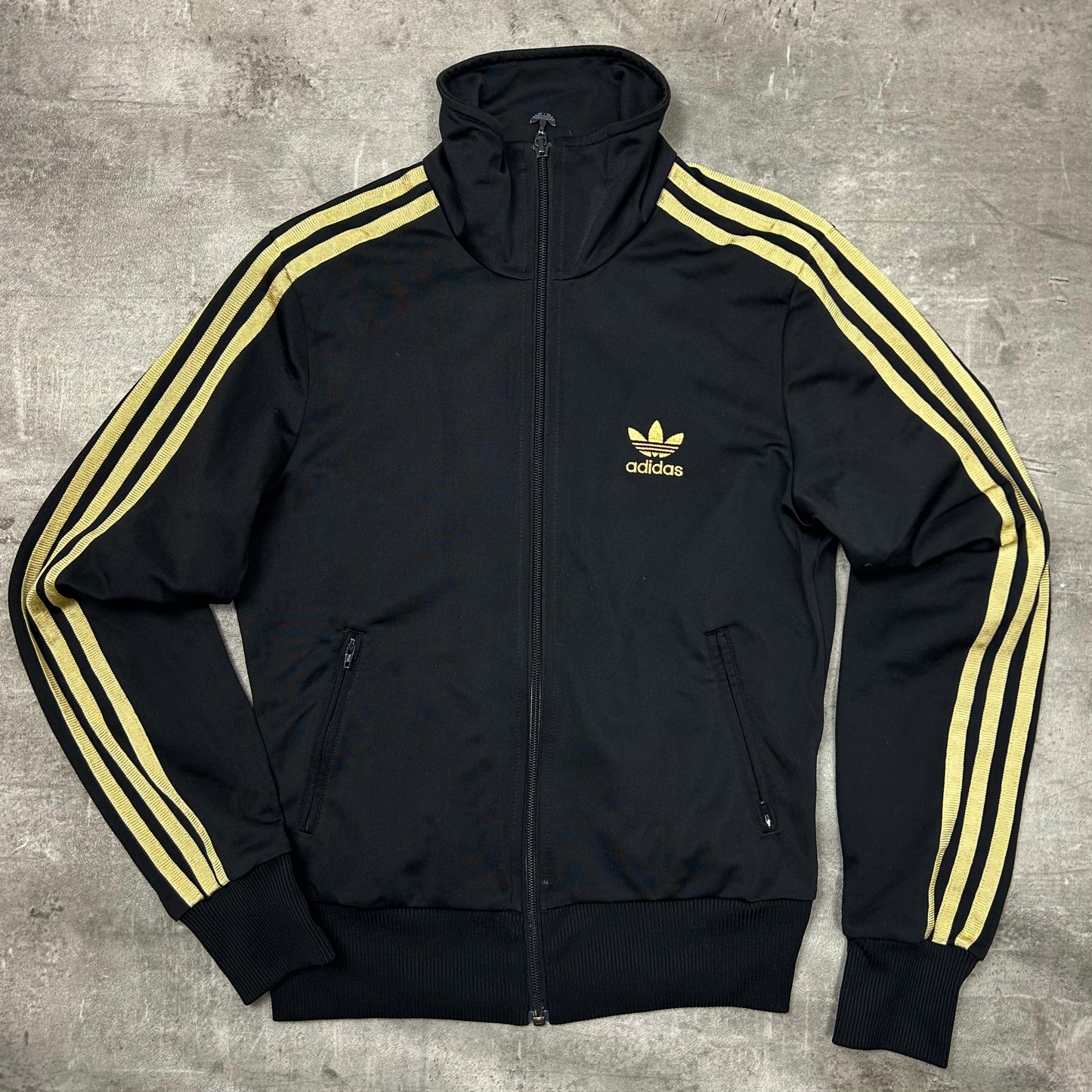 00s Adidas Originals Trackjacke Schwarz-Gold