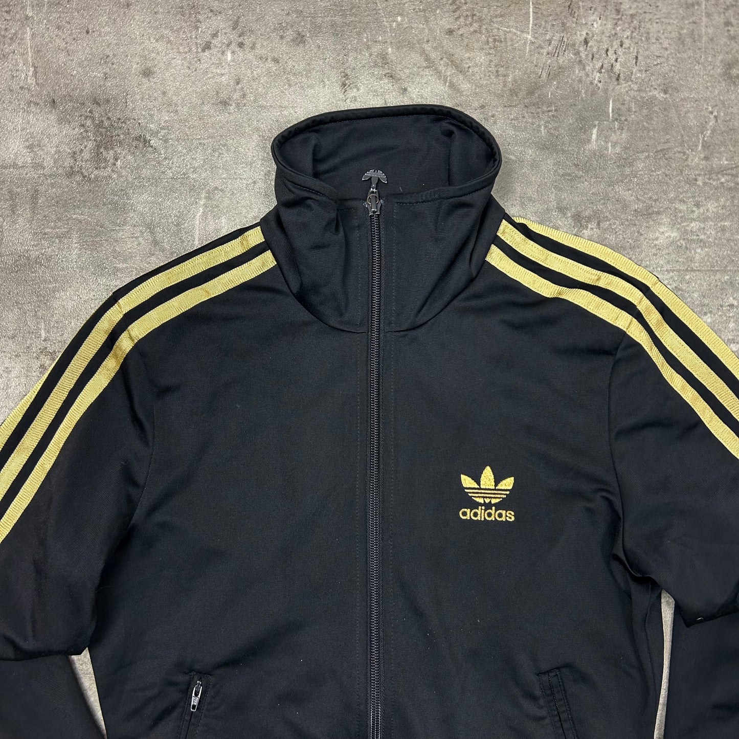 00s Adidas Originals Trackjacke Schwarz-Gold