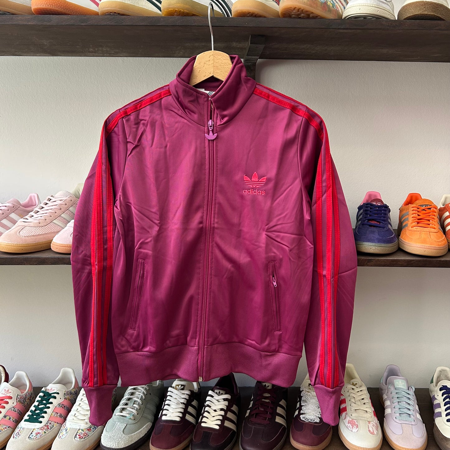 Adidas Originals Vintage Firebird Trainingsjacke violett/orange mit Backprint